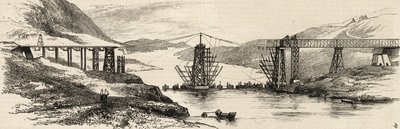 The Recent Tour of the Viceroy of India in the Punjaub: The New Bridge Over the Indus at Attock Now Nearly Completed, from 